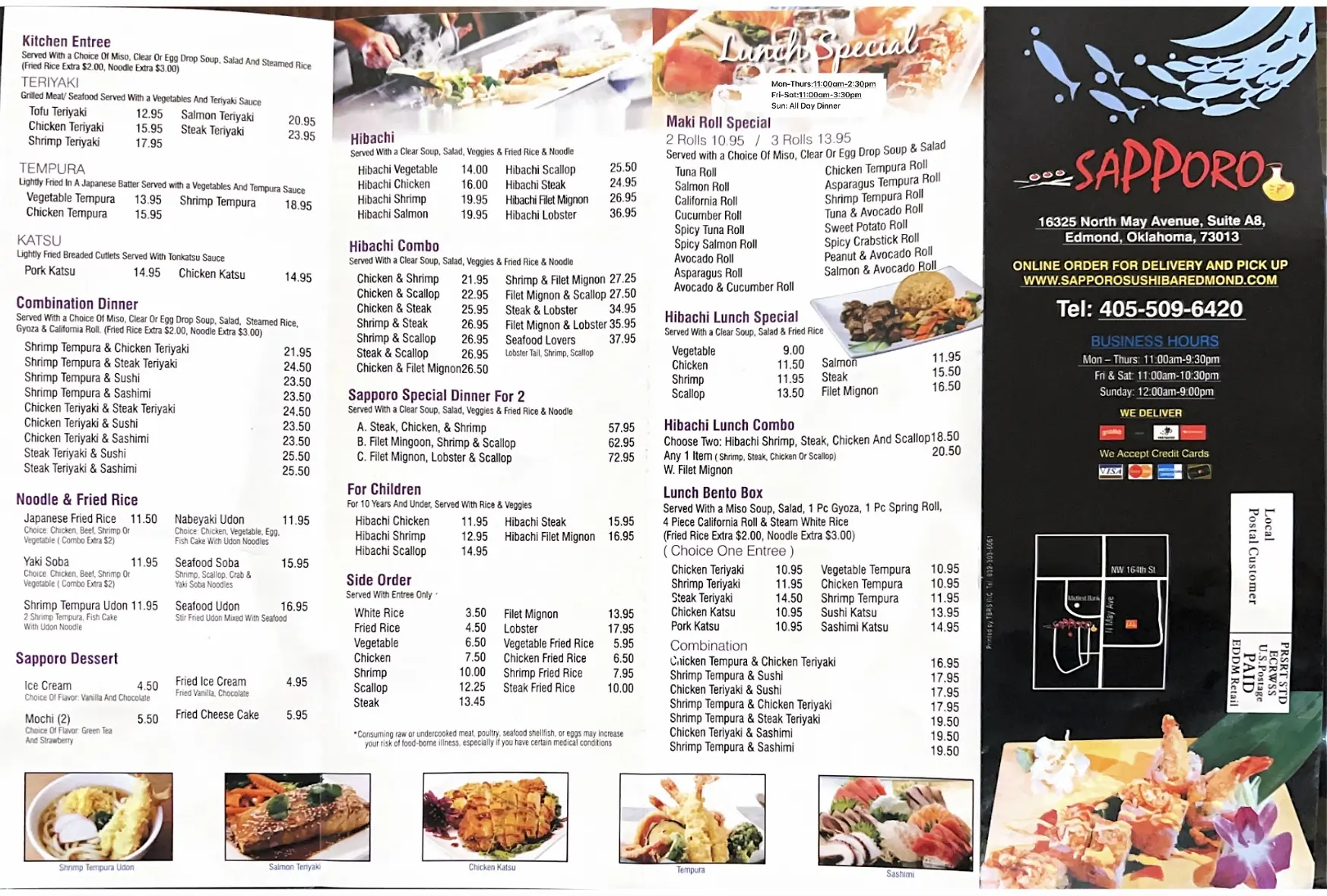 Sapporo discount sushi menu